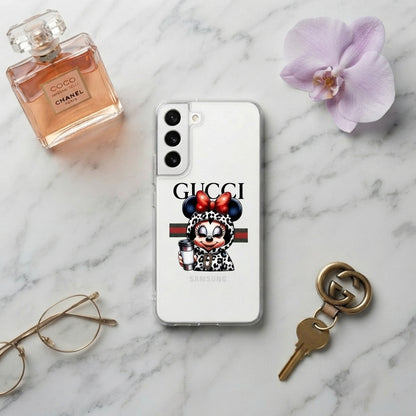 Leopard Hoodie Minnie Mouse Coffee Break Clear Case for Samsung Galaxy