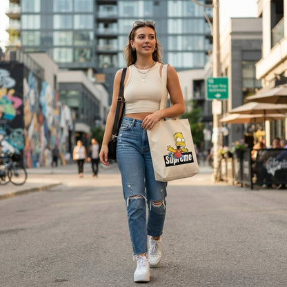 Bart Simpson Action Jump Graphic Canvas Tote Bag – Streetwear Edition
