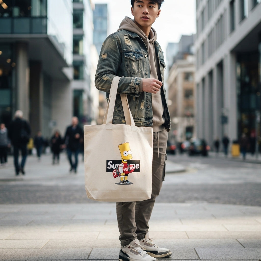 Bart Simpson Skater Graphic Canvas Tote Bag – Streetwear Edition