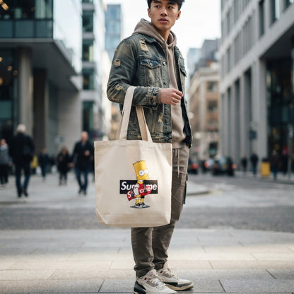 Bart Simpson Skater Graphic Canvas Tote Bag – Streetwear Edition