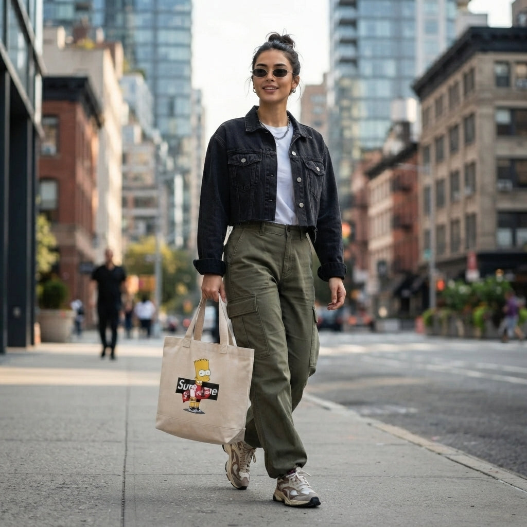 Bart Simpson Skater Graphic Canvas Tote Bag – Streetwear Edition