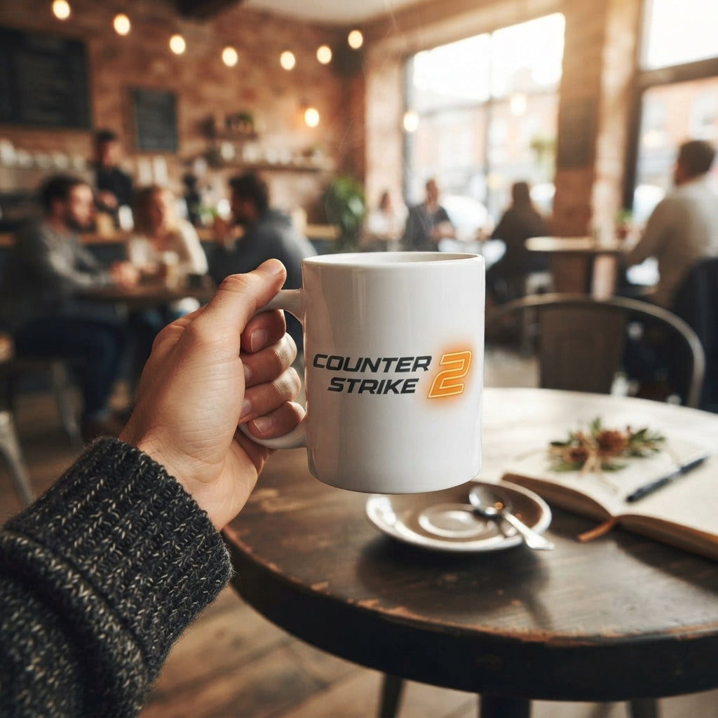 Counter Strike 2 Ceramic Coffee Mug 11oz Premium White CS2 Gaming Cup Gift for Gamers