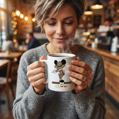 Luxury Streetwear Designer Mouse Ceramic Coffee Mug – Trendy Fashion Cartoon Character Tea Cup & Unique Birthday Gift
