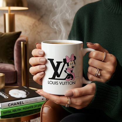 Cute Pink Minnie LV Vinyl Sticker – Waterproof Decal for Mugs, Laptops & Tumblers