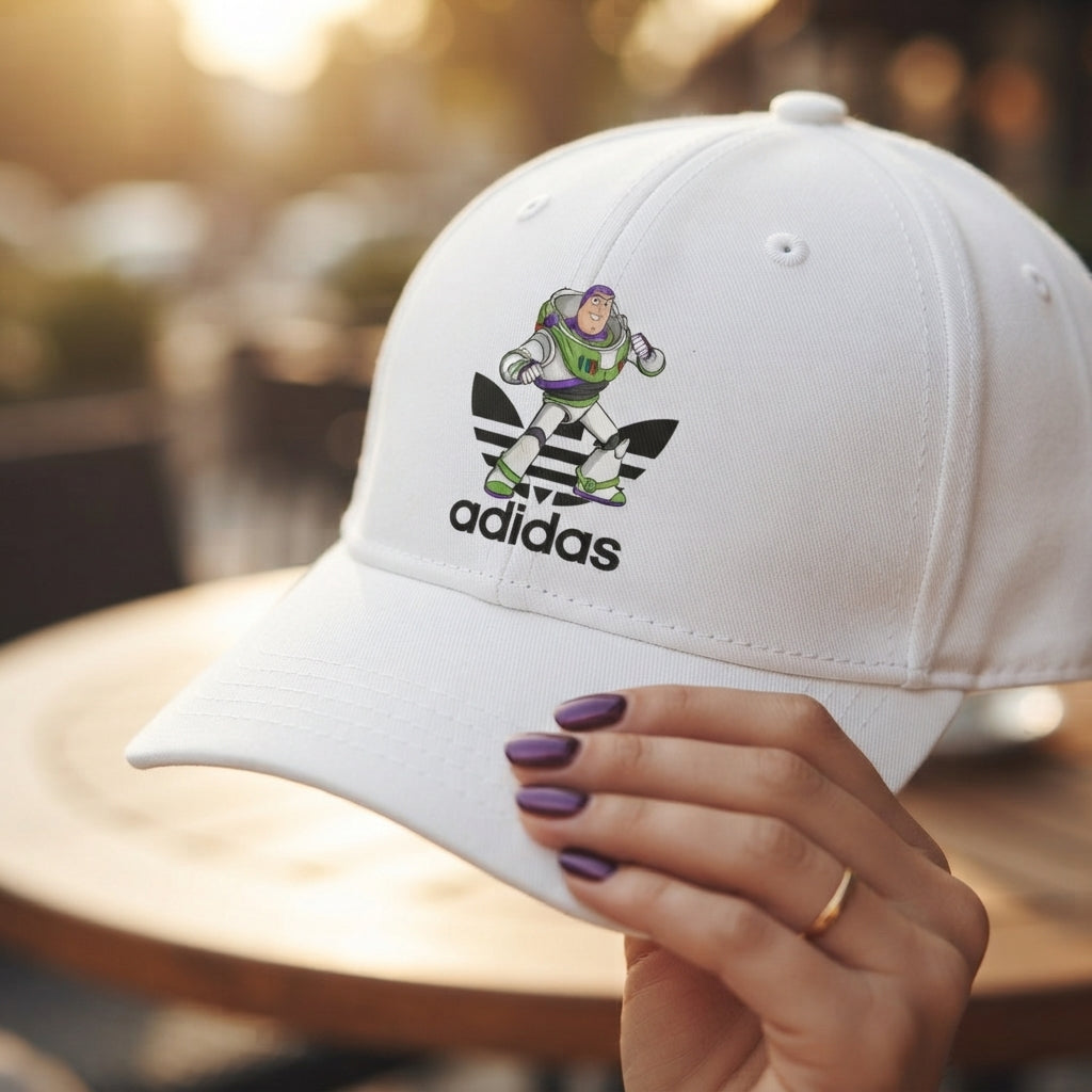 Space Ranger Hero Graphic White Baseball Cap - Adjustable Streetwear Hat