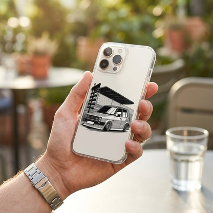 Vintage MK2 Hatchback Graphic Clear Case Retro Classic Car Graphic Shockproof Protective Cover for iPhone