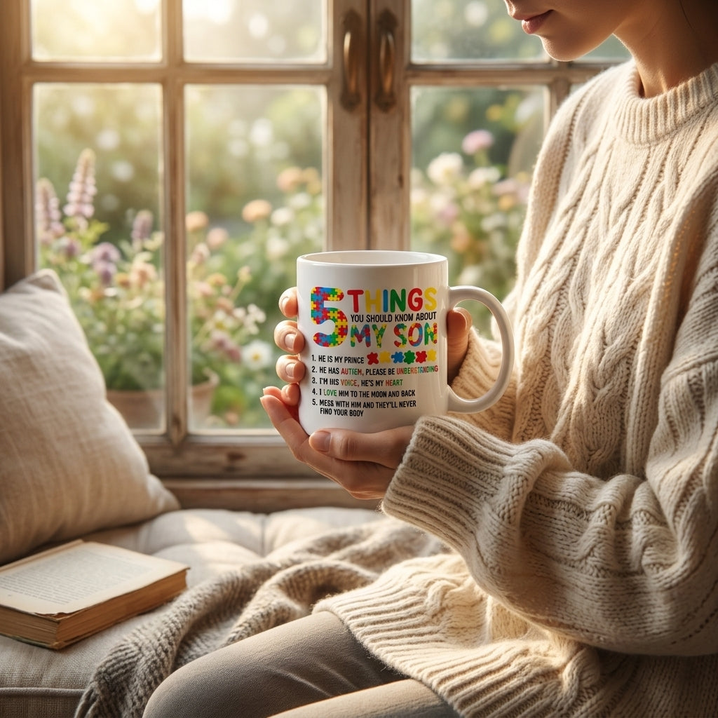 5 Things You Should Know About My Son Autism Awareness Ceramic Coffee Mug – Heartfelt Parent Gift & Colorful Tea Cup