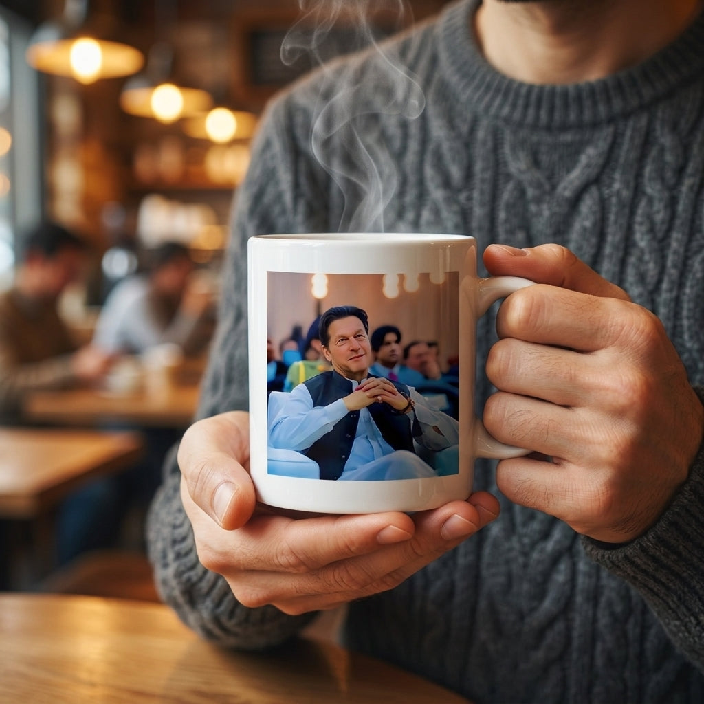 Imran Khan Portrait Printed White Ceramic Cup – Premium Quality Coffee & Tea Cup