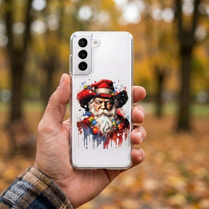 Cowboy Santa Hat Watercolor Christmas Clear Case for Samsung Galaxy | Festive Phone Cover