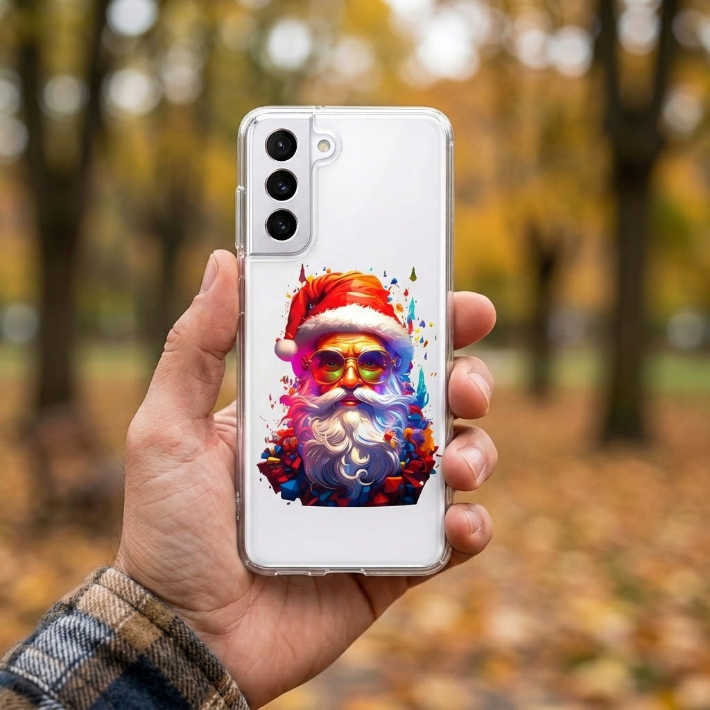 Cool Santa Sunglasses Christmas Clear Case for Samsung Galaxy | Colorful Art Phone Cover