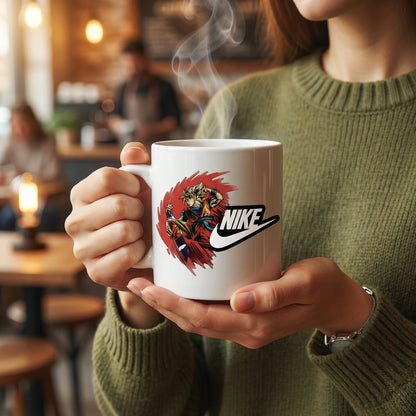 Epic Anime Super Saiyan Warrior Graphic Ceramic Coffee Mug – Powerful Manga Art Tea Cup & Unique Birthday Gift for Anime Fans