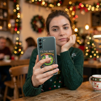 It's the Most Wonderful Time for a Beer Santa Christmas Clear Case for Samsung Galaxy | Funny Holiday Cover