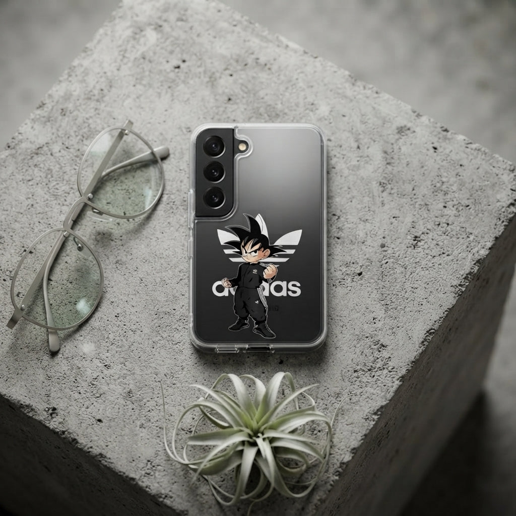 Anime Kid Goku Streetwear x Adidas Clear Phone Case for Samsung Galaxy