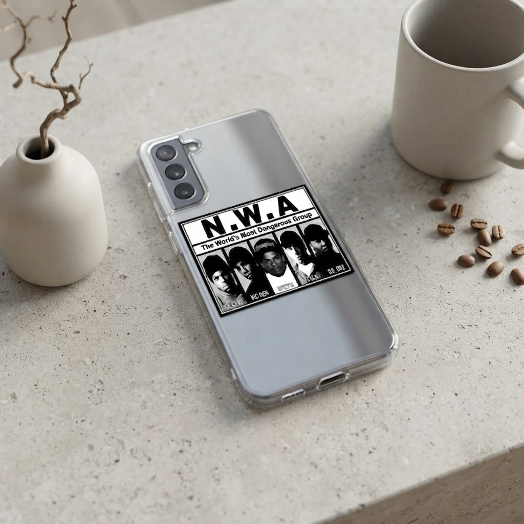 Samsung Clear Phone Case – N.W.A Vintage Hip Hop Music Cover