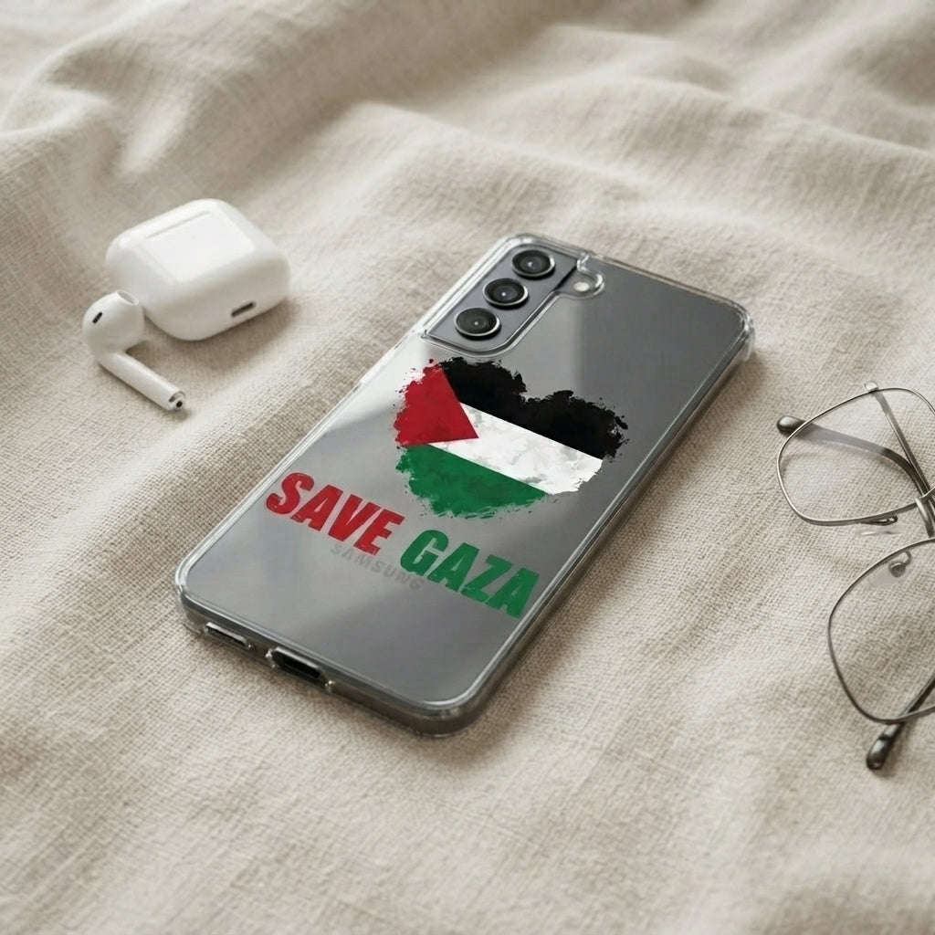 Save Gaza Palestinian Flag Clear Case for Samsung Galaxy