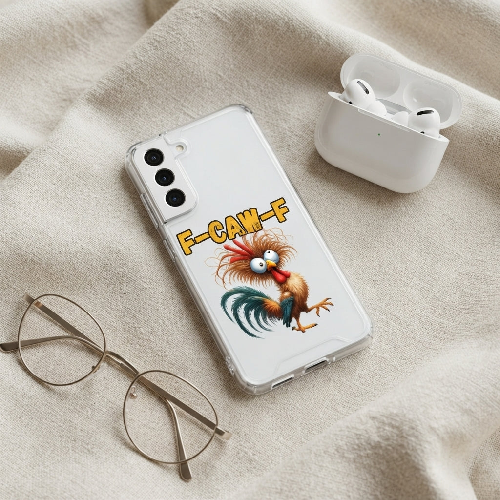 Samsung Clear Phone Case - Funny Rooster Graphic Cover