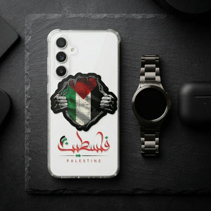 Palestine Flag Calligraphy Clear Case for Samsung Galaxy