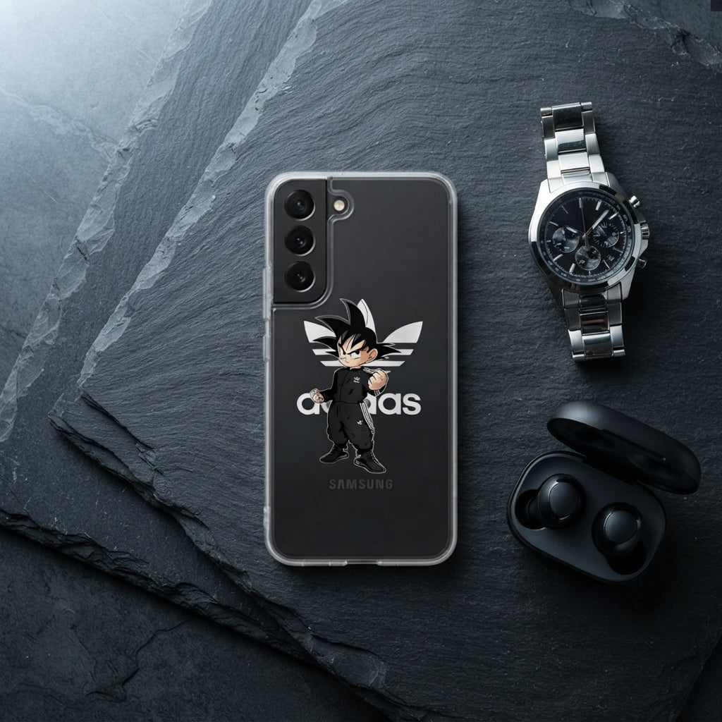 Anime Kid Goku Streetwear x Adidas Clear Phone Case for Samsung Galaxy
