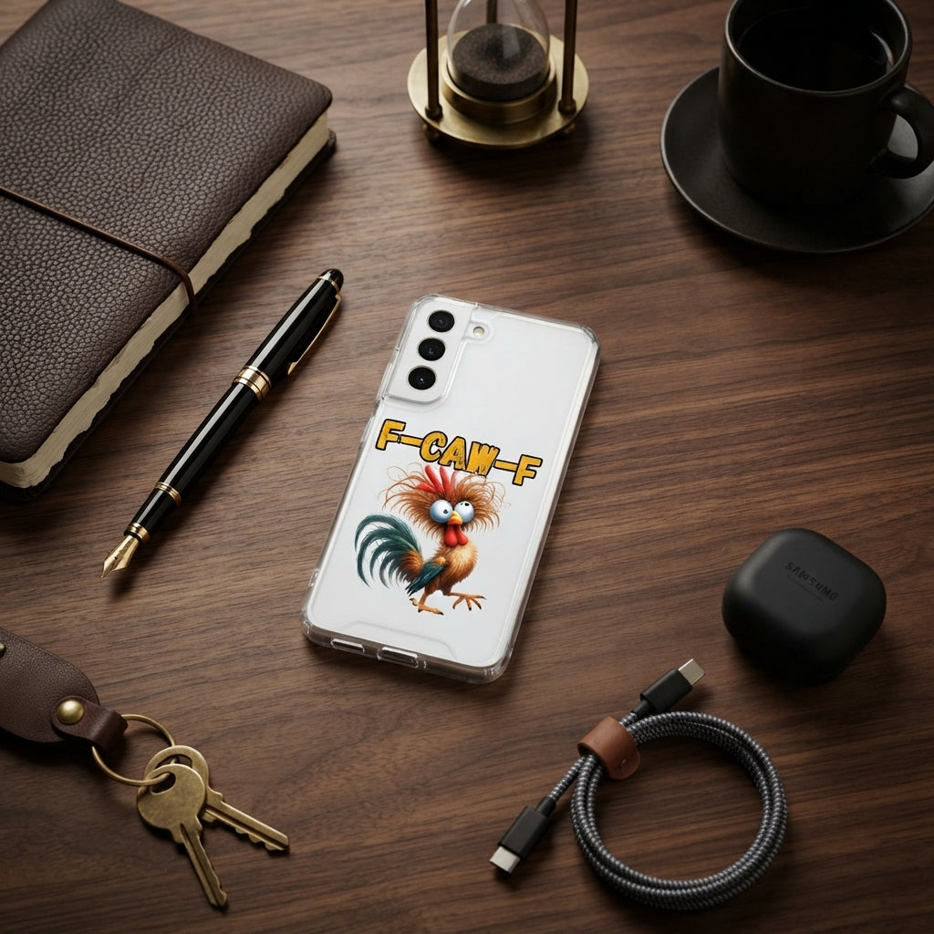Samsung Clear Phone Case - Funny Rooster Graphic Cover