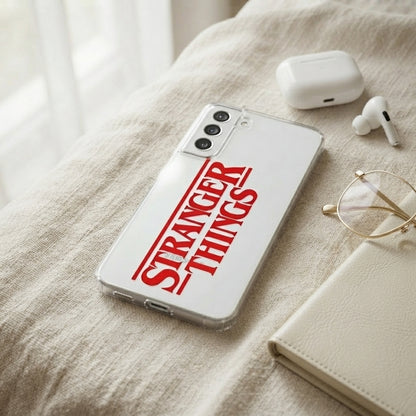 Samsung Clear Phone Case – Stranger Things Red Logo Graphic Cover