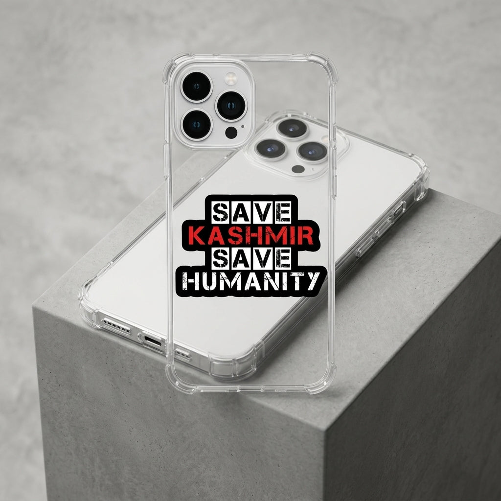 Save Kashmir Save Humanity Clear Transparent iPhone Case
