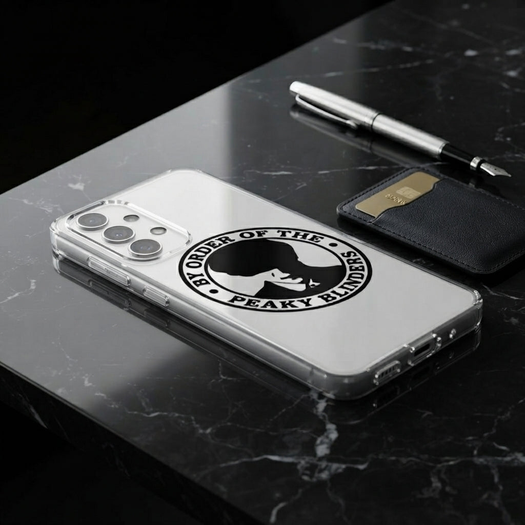 Samsung Clear Phone Case – "BY ORDER OF THE PEAKY BLINDERS" Graphic Cover