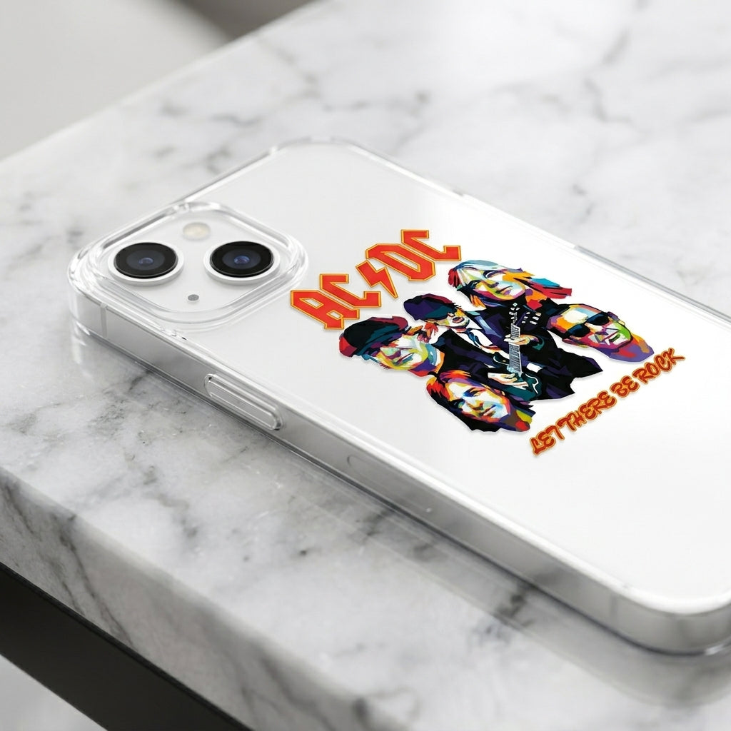 AC/DC "Let There Be Rock" Graphic Clear Phone Case