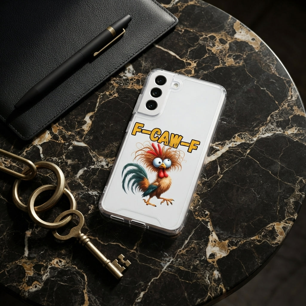 Samsung Clear Phone Case - Funny Rooster Graphic Cover