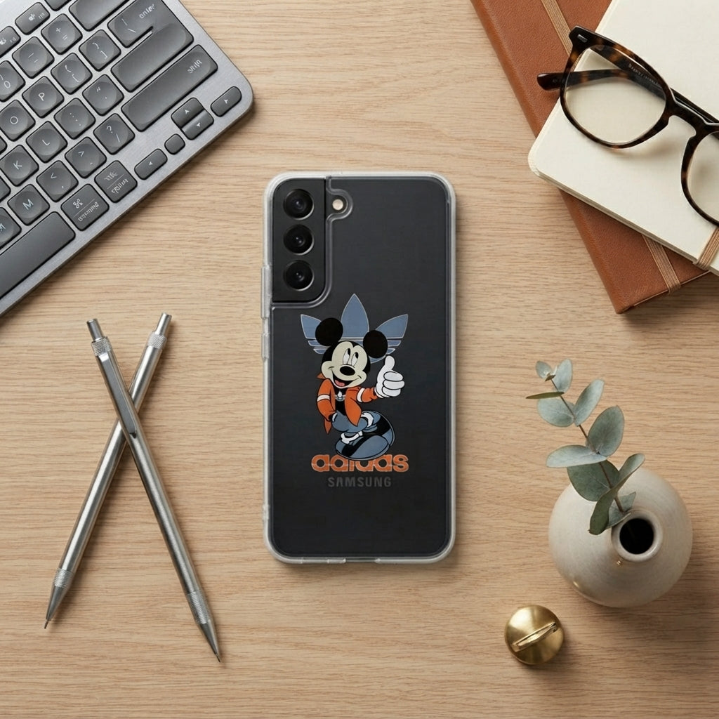 Thumbs Up Mickey Mouse x Adidas Clear Phone Case for Samsung Galaxy
