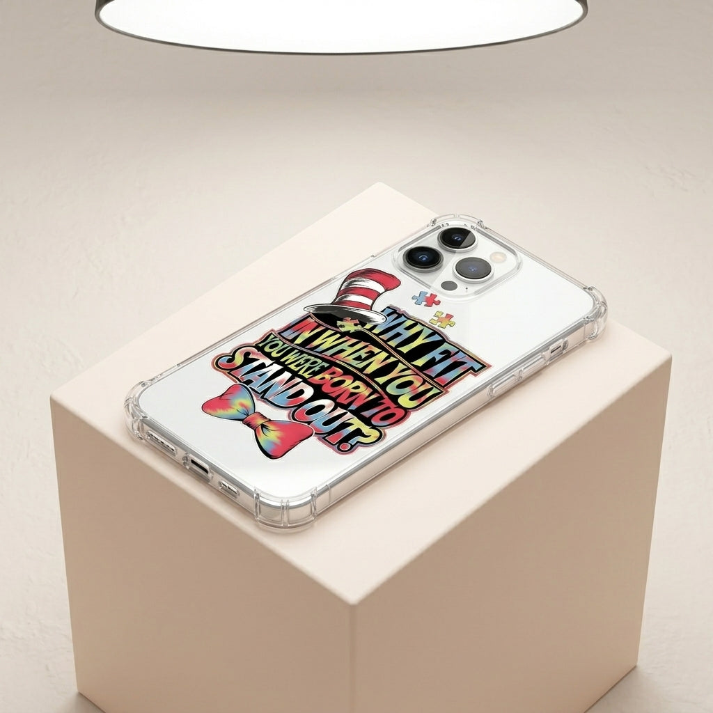 Why Fit In Born To Stand Out Clear Transparent iPhone Case