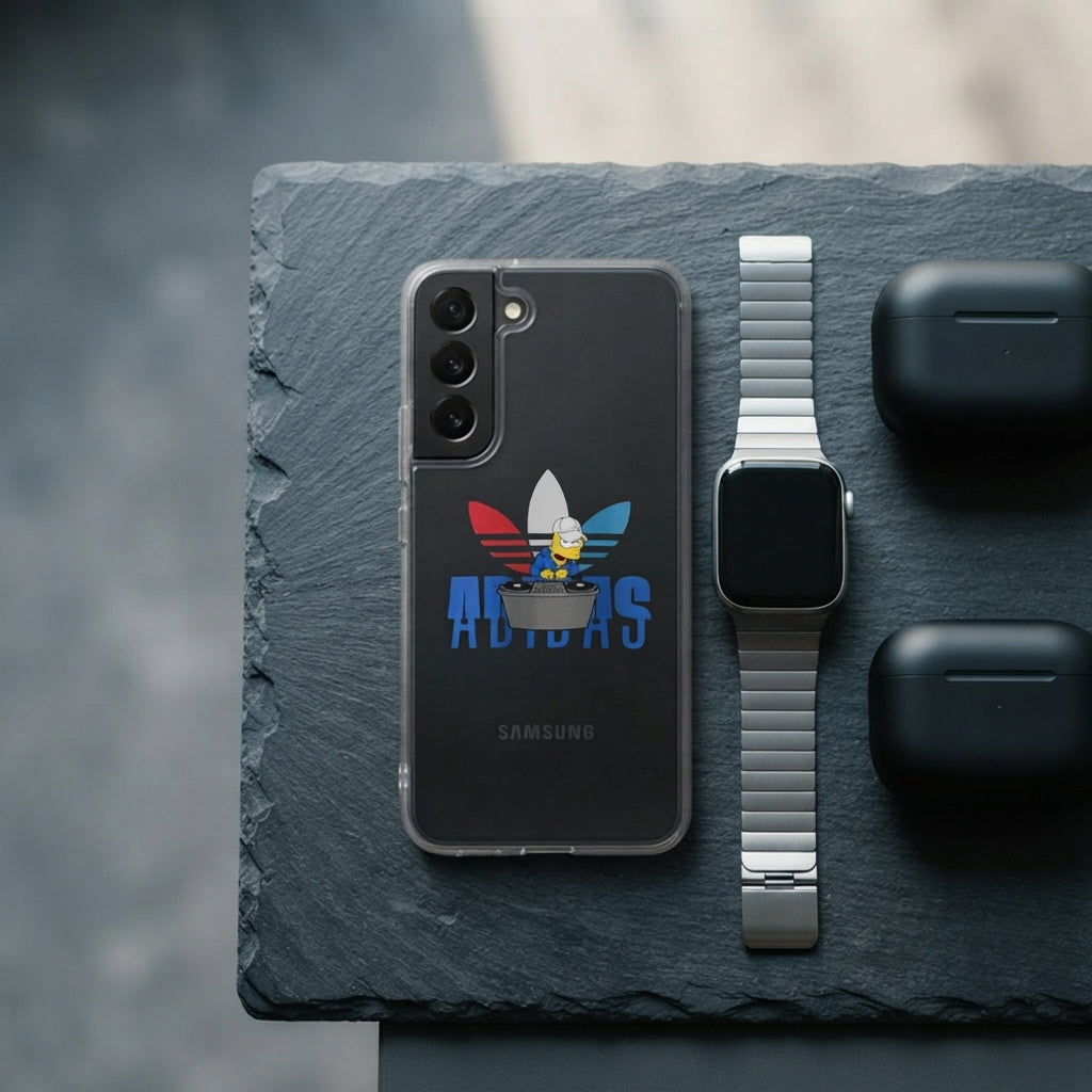 DJ Homer Simpson x Adidas Clear Phone Case for Samsung Galaxy