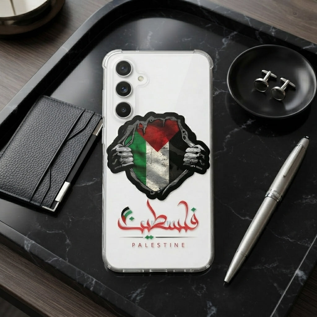 Palestine Flag Calligraphy Clear Case for Samsung Galaxy