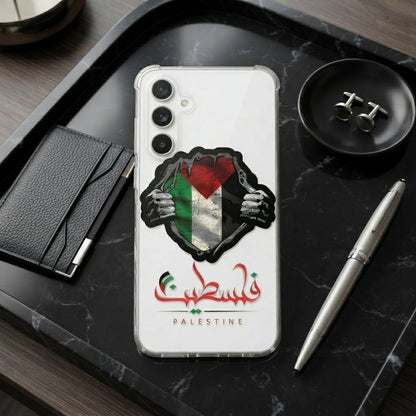 Palestine Flag Calligraphy Clear Case for Samsung Galaxy