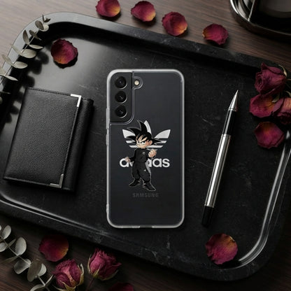 Anime Kid Goku Streetwear x Adidas Clear Phone Case for Samsung Galaxy