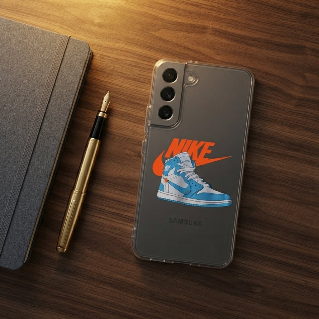 UNC Blue Retro Sneakerhead Clear Case for Samsung Galaxy