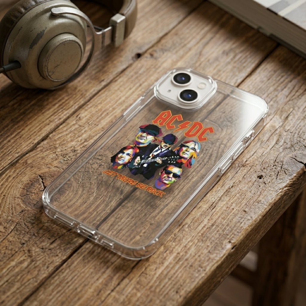 AC/DC "Let There Be Rock" Graphic Clear Phone Case