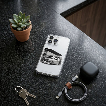 Vintage MK2 Hatchback Graphic Clear Case Retro Classic Car Graphic Shockproof Protective Cover for iPhone
