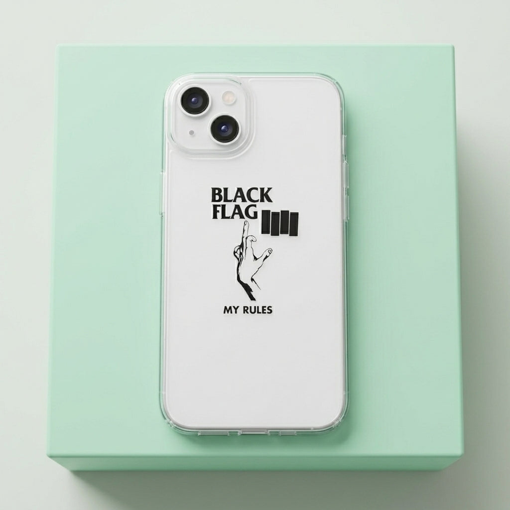 Black Flag My Rules Clear Transparent iPhone Case