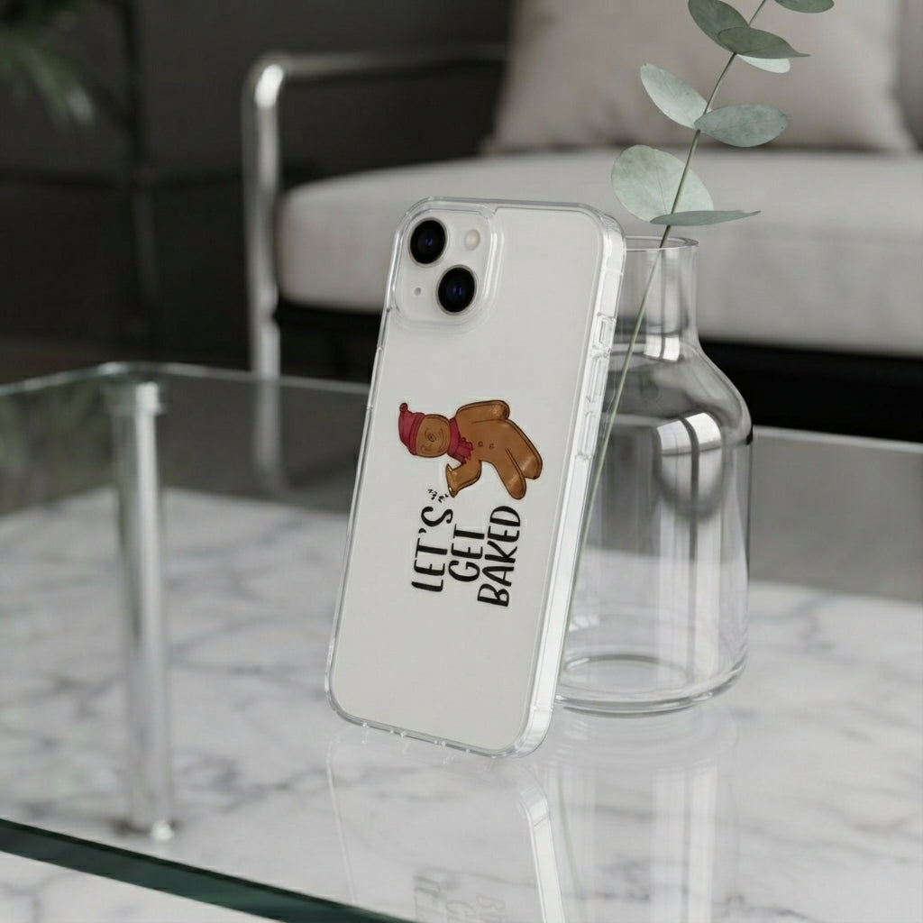 Let's Get Baked Gingerbread Man Clear Case for iPhone | Funny Holiday Phone Cover