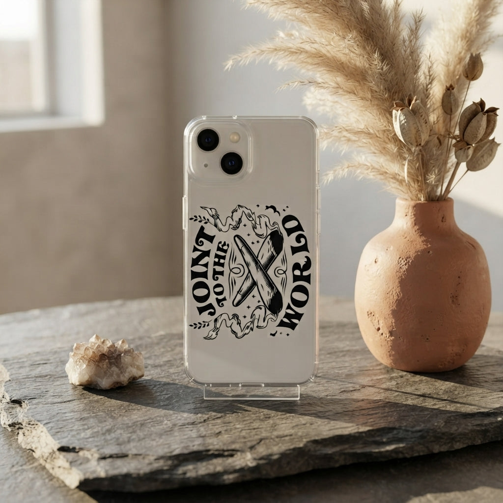 Joint to the World Funny Christmas Clear Case for iPhone | Weed Holiday Phone Cover