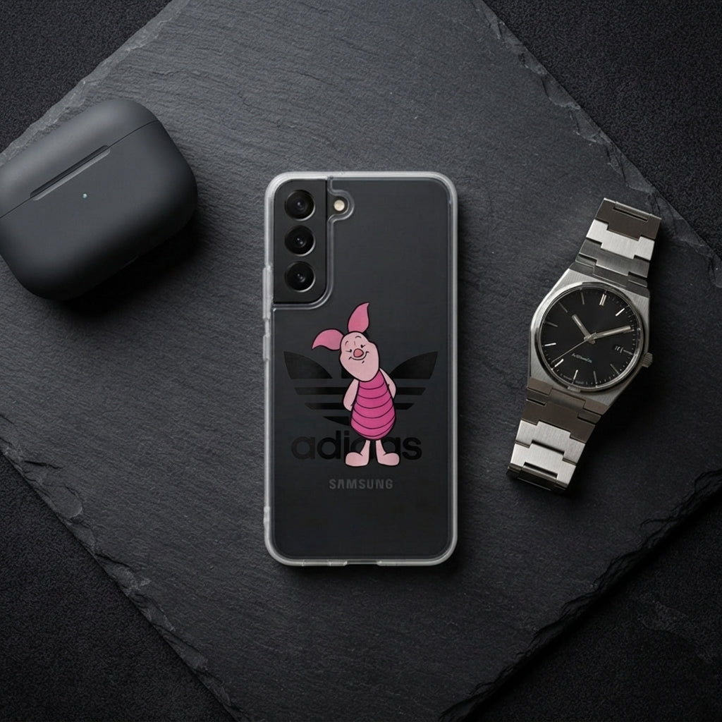 Cute Piglet x Adidas Clear Phone Case for Samsung Galaxy