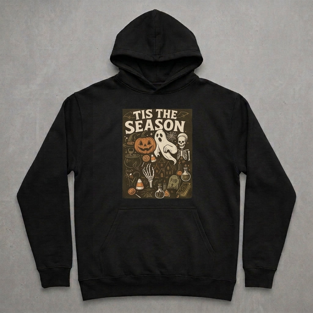 Tis The Season Vintage Halloween Hoodie – Retro Spooky Graphic Pullover