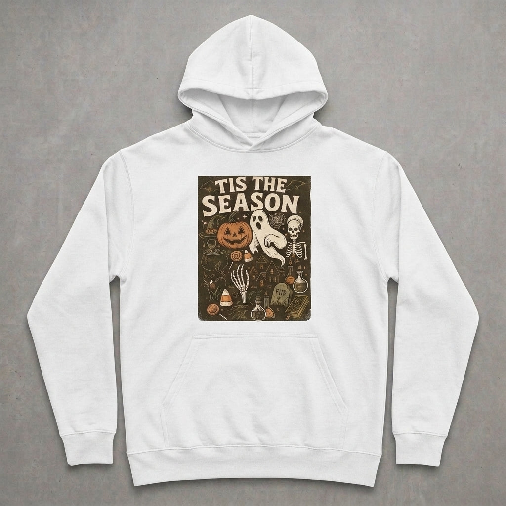 Tis The Season Vintage Halloween Hoodie – Retro Spooky Graphic Pullover