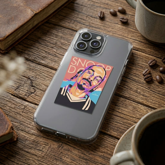 Snoop Dogg Pop Art Clear iPhone Case | Retro Hip Hop Cover