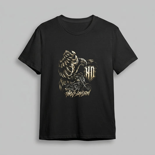 Vintage Golden Eagle Chopper Motorcycle Graphic T-Shirt
