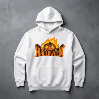 Fiery Happy Halloween Pumpkin Hoodie – Matching Group Halloween Pullover