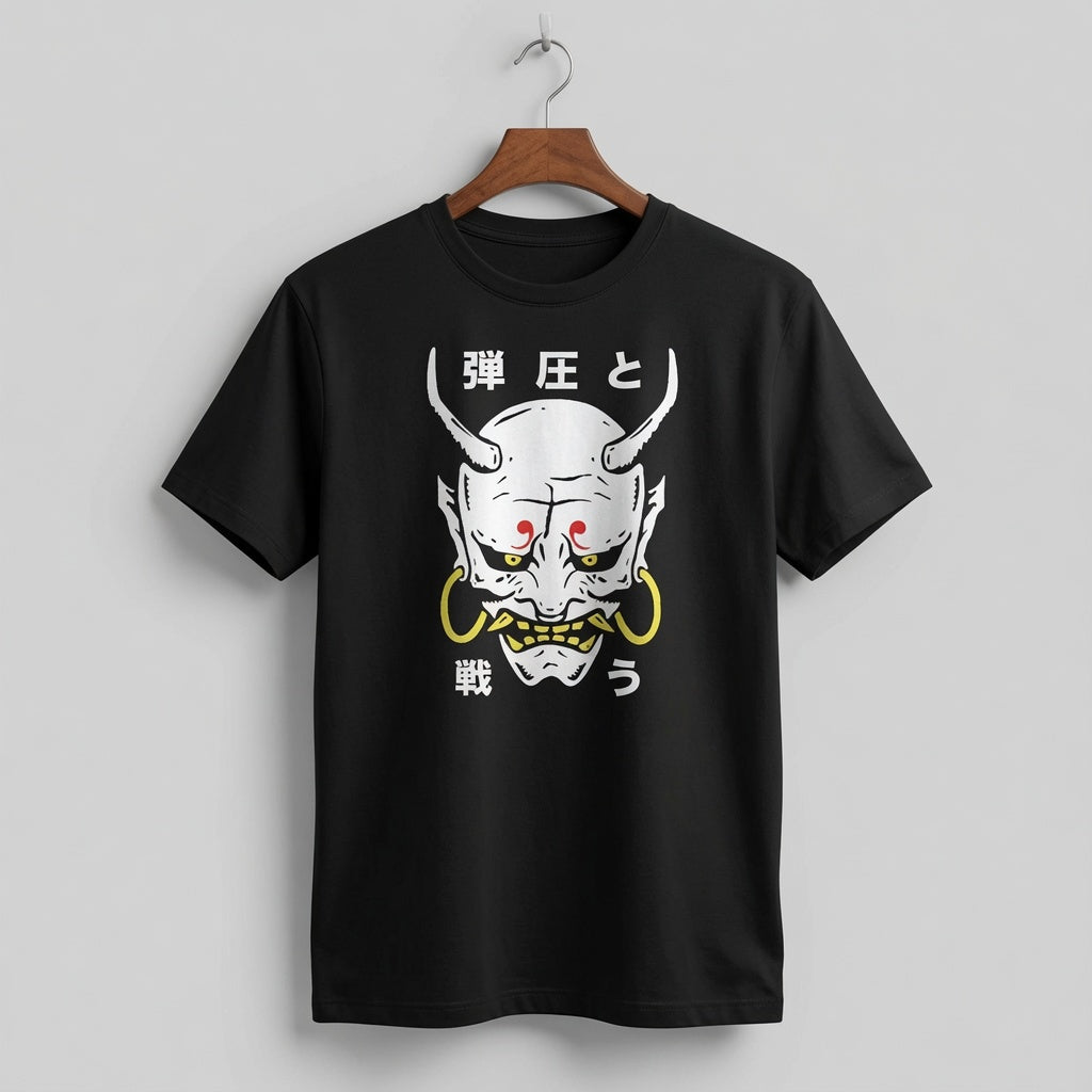 Men's Japanese Oni Mask Graphic T-Shirt