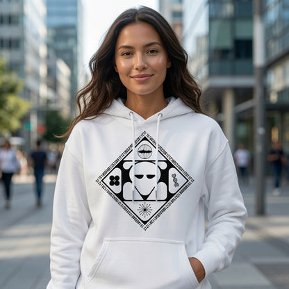 Futuristic Alien Hoodie Y2K Techwear Pullover Graphic Sweatshirt Men Unisex