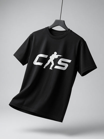 Classic CS Gaming T-Shirt Tactical Shooter Graphic Tee Gamer Gift Men's Black White
