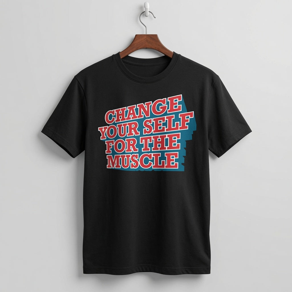 "Change Yourself For The Muscle" Retro Fitness Graphic Tee